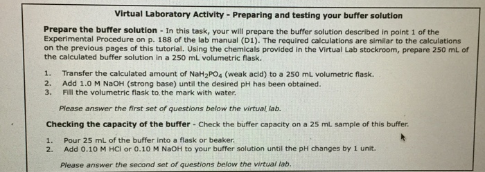 Solved Virtual Laboratory Activity- Preparing and testing | Chegg.com