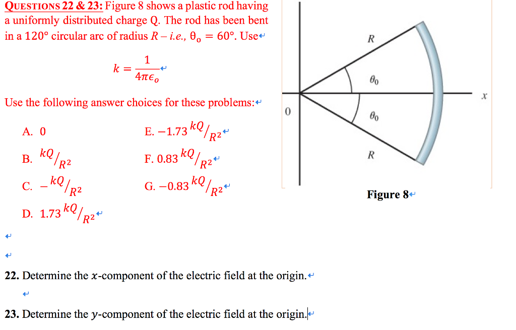Solved QUESTIONS 22 & 23 Figure 8 shows a plastic rod