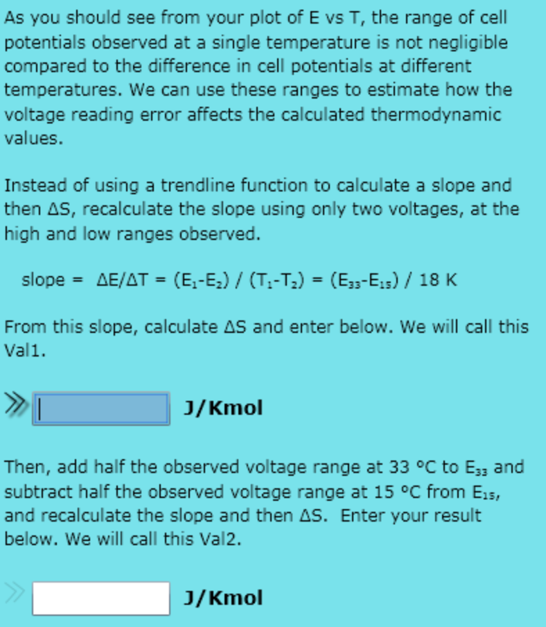 Solved In the Introduction section, the slope of the E vs T | Chegg.com