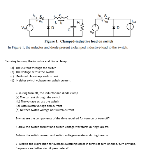 Solved In Figure 1, the inductor and diode present a clamped | Chegg.com