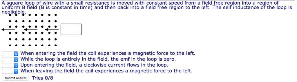 Solved A Square Loop Of Wire With A Small Resistance Is | Chegg.com