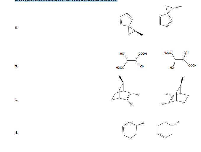 Solved Label each of the following pairs of molecules as | Chegg.com