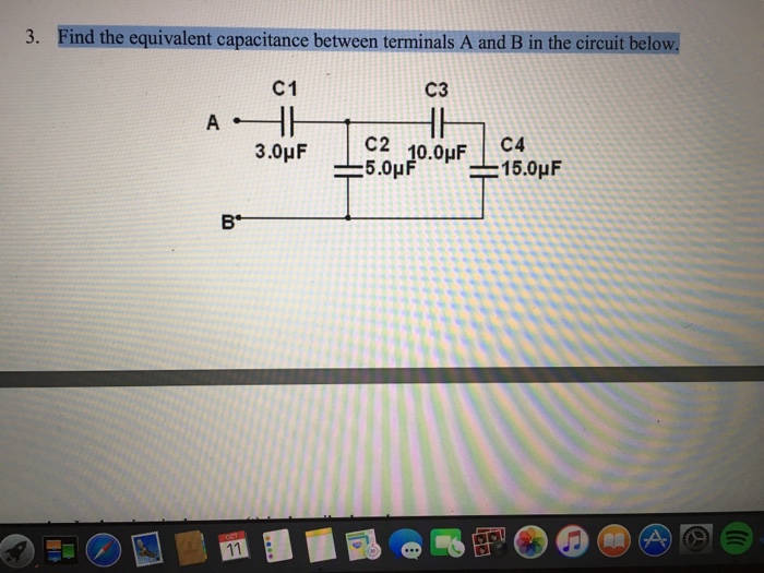 Solved Find The Equivalent Capacitance Between Terminals A 7985