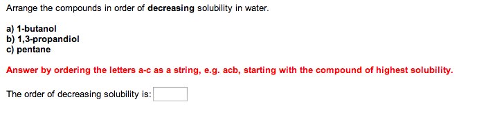 Solved Arrange the compounds in order of decreasing | Chegg.com