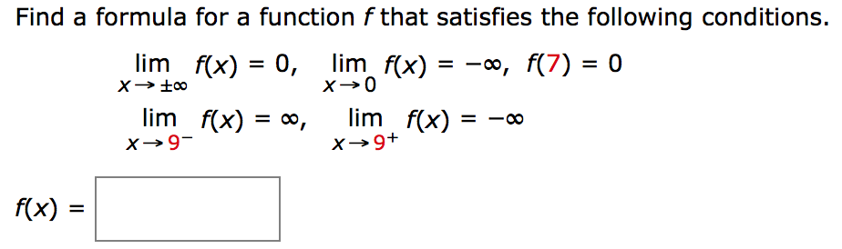 Solved Find A Formula For A Function F That Satisfies The