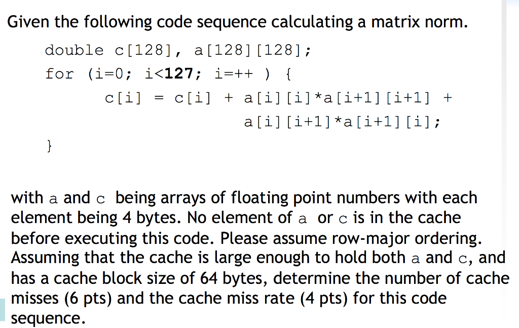 Solved Given the following code sequence calculating a | Chegg.com