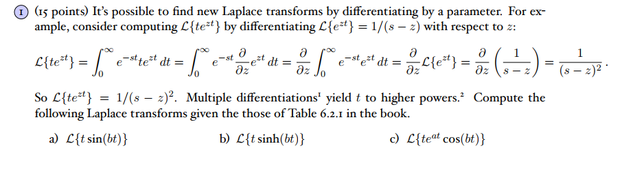 Solved 5 points) It's possible to find new Laplace | Chegg.com