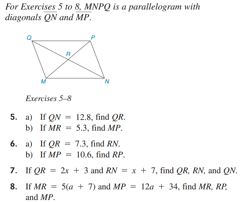 Solved MNPQ is a parallelogram with diagonals QN and MP. If | Chegg.com