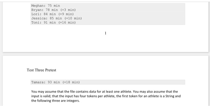 Solved 2. Write a static method named triathlon that accepts | Chegg.com