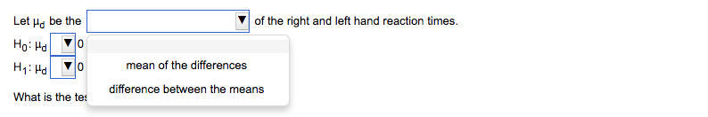 Solved Reaction Time Data Table Left Hand Right Hand 132 109 | Chegg.com