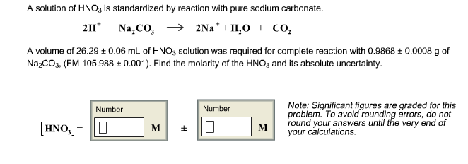 Solved A solution of HNO3 is standardized by reaction with | Chegg.com