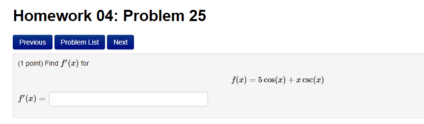 Solved Homework 04: Problem 25 PreviouS Problem List Next 1 | Chegg.com