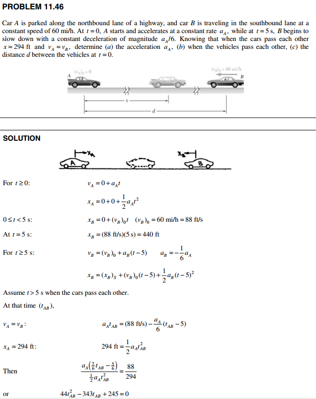 Solved In This Problem, The Solution Says That AB= -(aA/6). | Chegg.com