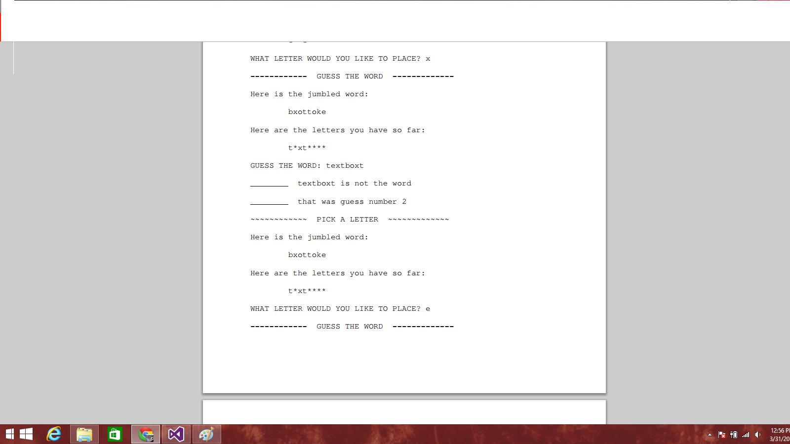 Solved Programming In C: Word Jumble Assignment. Please Do | Chegg.com