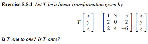 Solved Exercise 5.5.4 Let T be a linear transformation given | Chegg.com