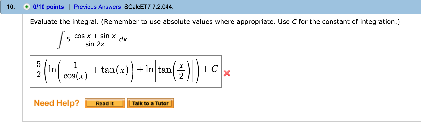 solved-evaluate-the-integral-remember-to-use-absolute-chegg