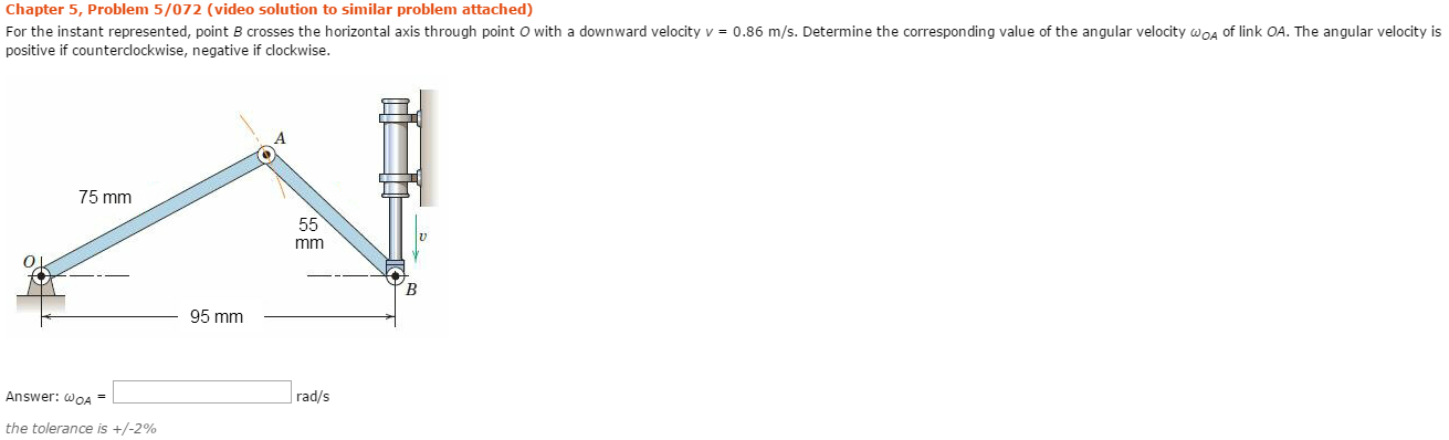 Solved For The Instant Represented, Point B Crosses The | Chegg.com