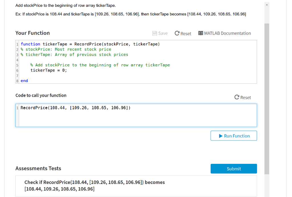 Solved Add stockPrice to the beginning of row array Chegg