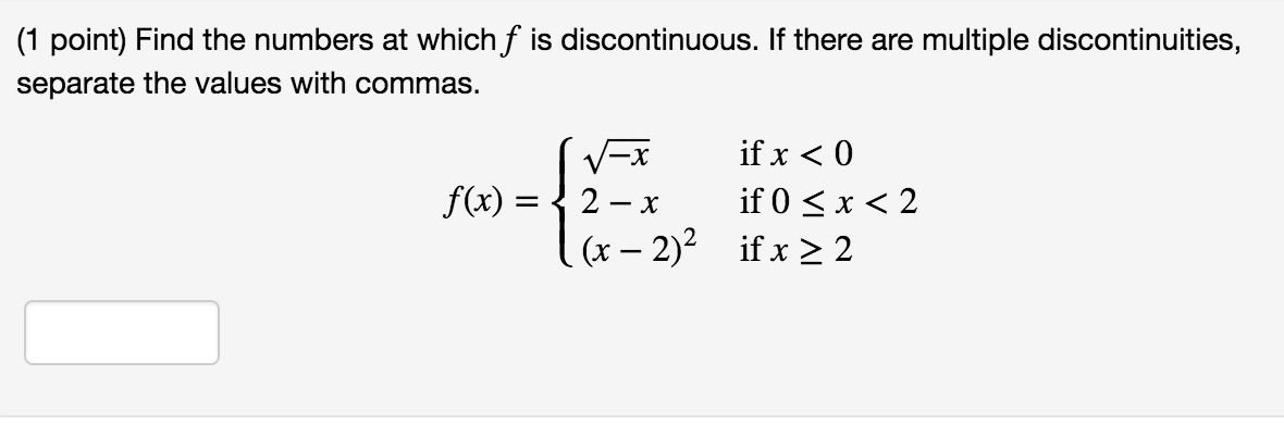 Solved find the numbers at which ff is discontinuous if chegg