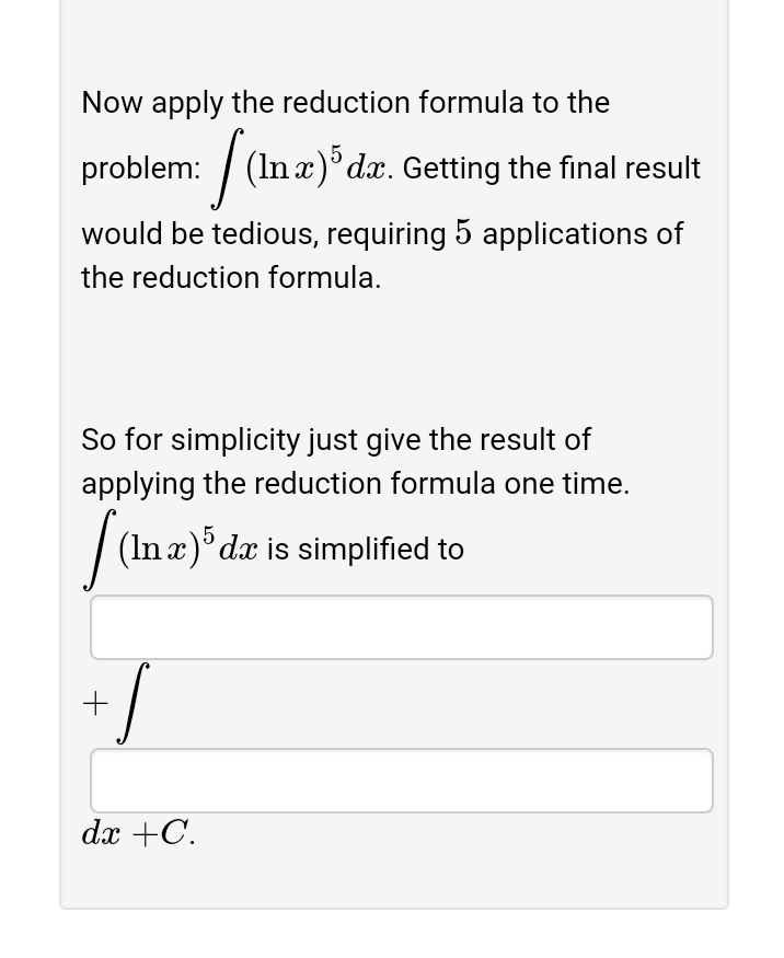 Solved Use integration by parts to establish the reduction | Chegg.com