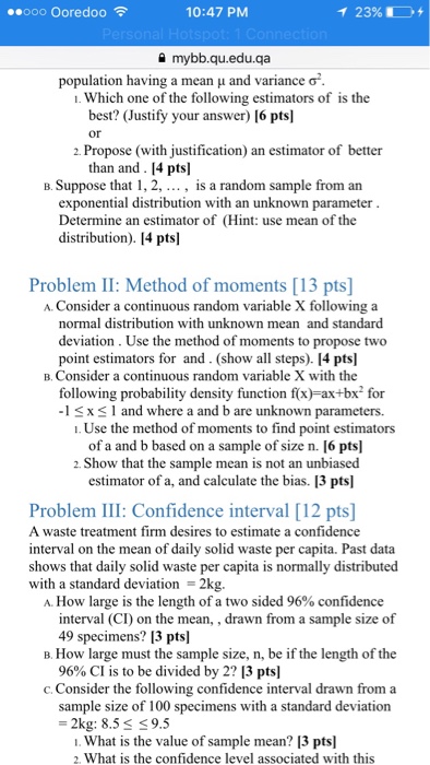 Solved Population having a mean mu and variance sigma^2. | Chegg.com