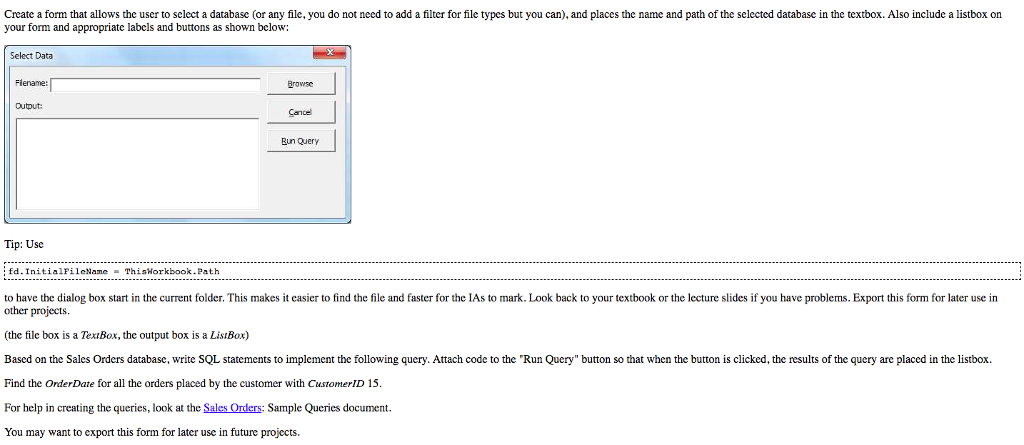 Create a form that allows the user to select a | Chegg.com