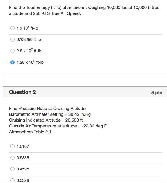 Solved Find the Total Energy (ftlb) of an aircraft weighing