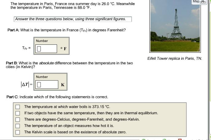 Solved The temperature in Paris, France ona summer day is | Chegg.com