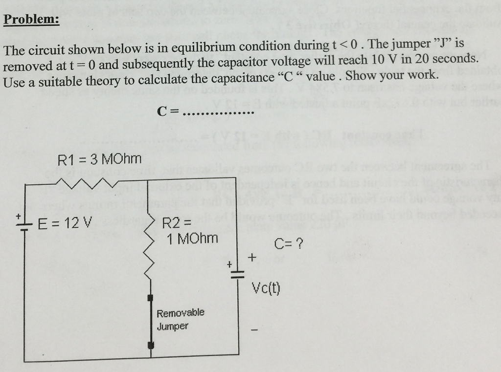 Solved The circuit shown below is in equilibrium condition | Chegg.com