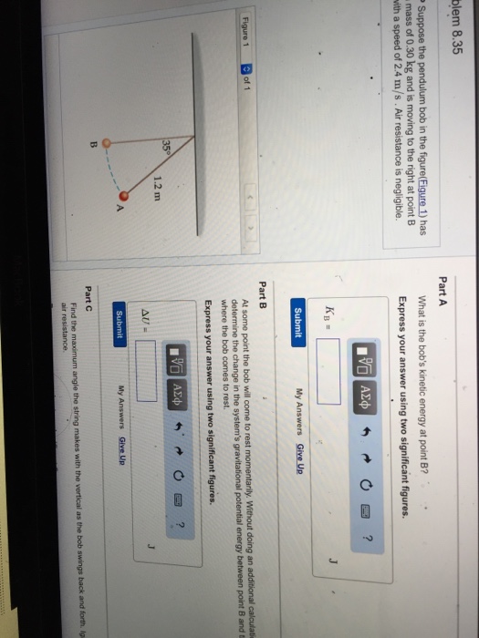 Solved Blem 8.35 Suppose The Pendulum Bob In The | Chegg.com