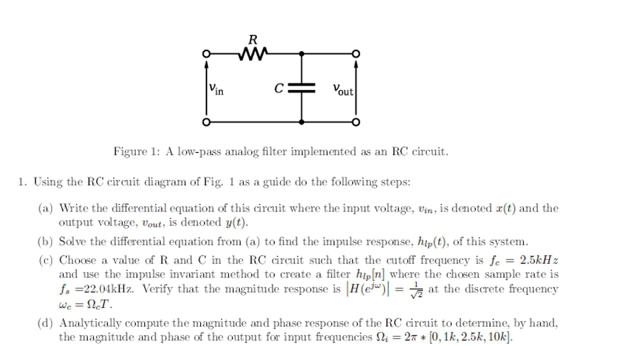 Solved Using the RC circuit diagram of Fig. 1 as a guide | Chegg.com