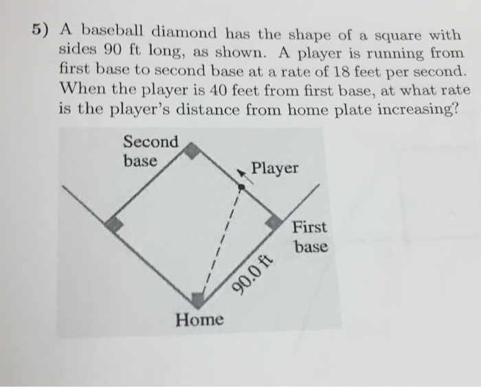 Solved A baseball diamond has the shape of a square with