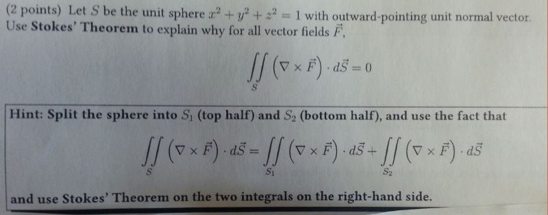 Solved Let S be the unit sphere x^2 + y^2 + z^2 = 1 with | Chegg.com
