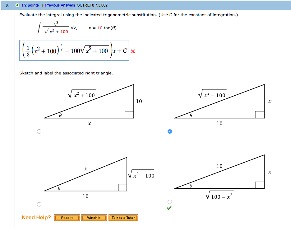 Solved Evaluate the integral using the indicated