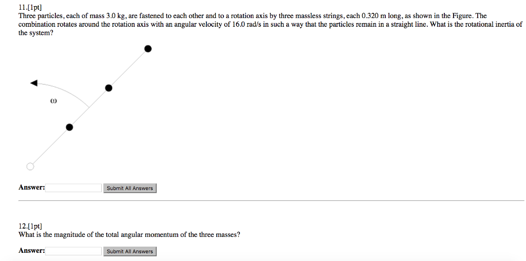 Solved Three particles, each of mass 3.0 kg, are fastened to