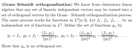 Solved (Gram-Schmidt Orthogonalization) We Know From | Chegg.com