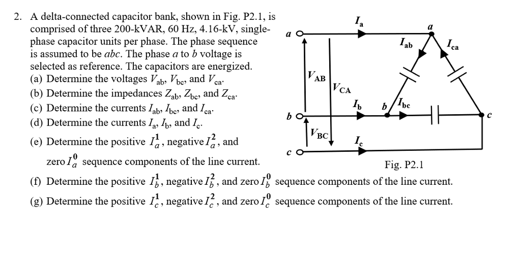 Solved 2. A deltaconnected capacitor bank, shown in Fig.