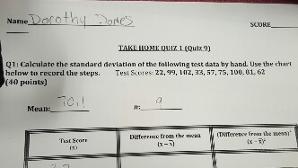 Solved: Calculate The Standard Deviation Of The Following | Chegg.com
