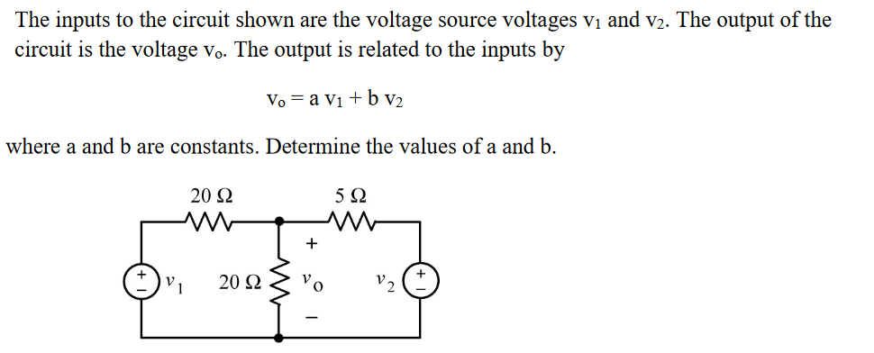 Solved The Inputs To The Circuit Shown Are The Voltage | Chegg.com