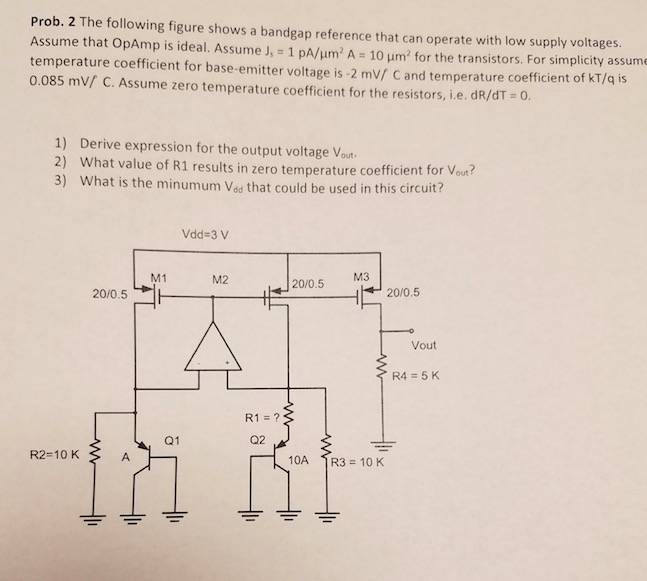 Solved Prob. 2 The following figure shows a bandgap | Chegg.com
