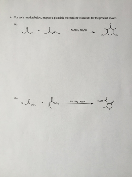 Solved For each reaction below, propose a plausible | Chegg.com