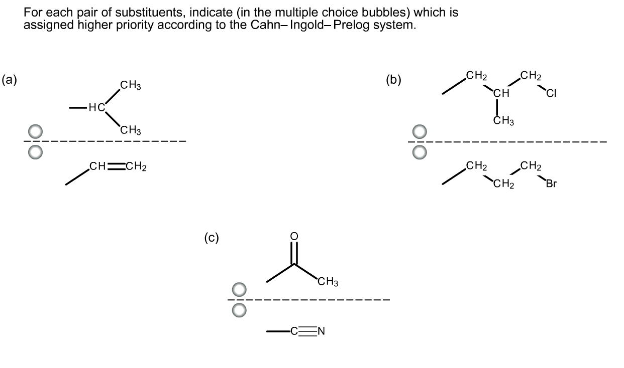 Solved For each pair of substituents, indicate (in the | Chegg.com