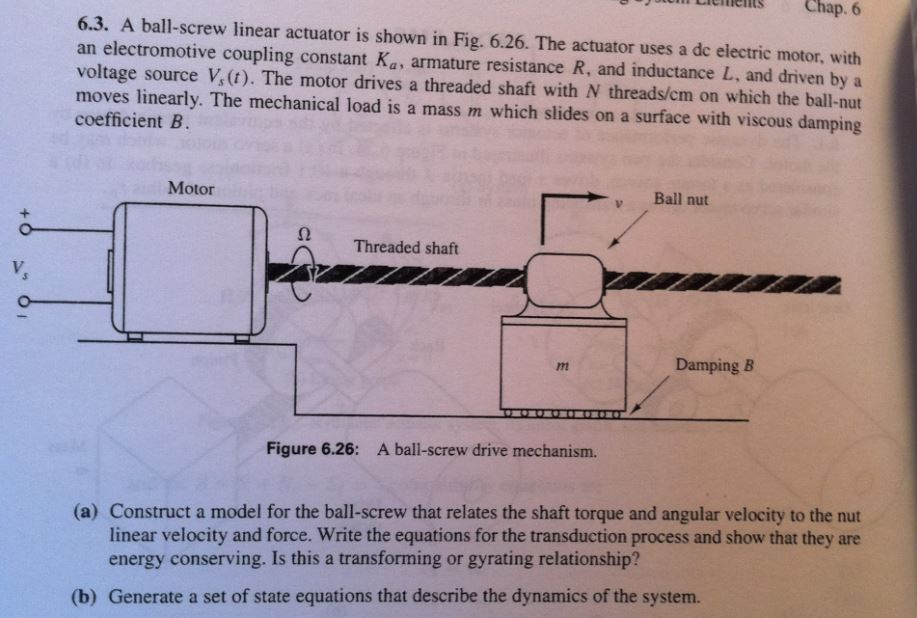 A ballscrew linear actuator is shown in Fie. 6.26.