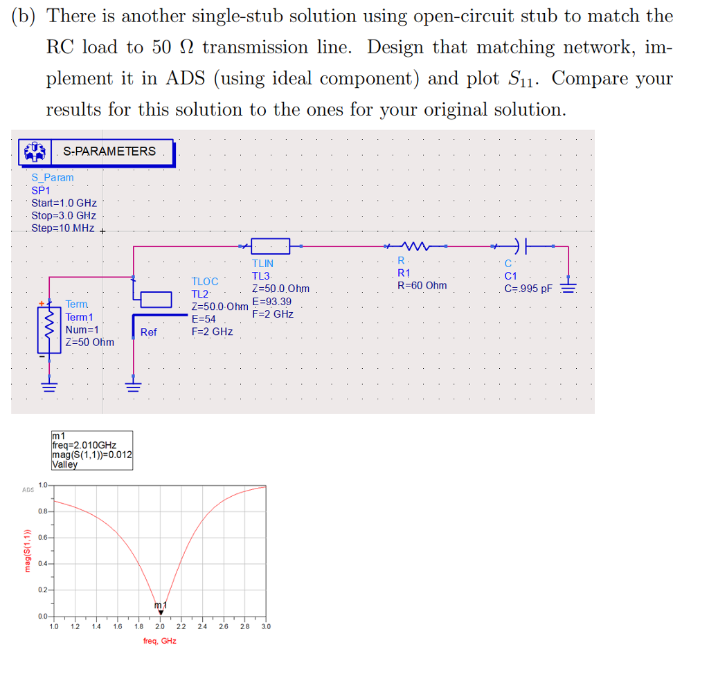 b) There is another singlestub solution using