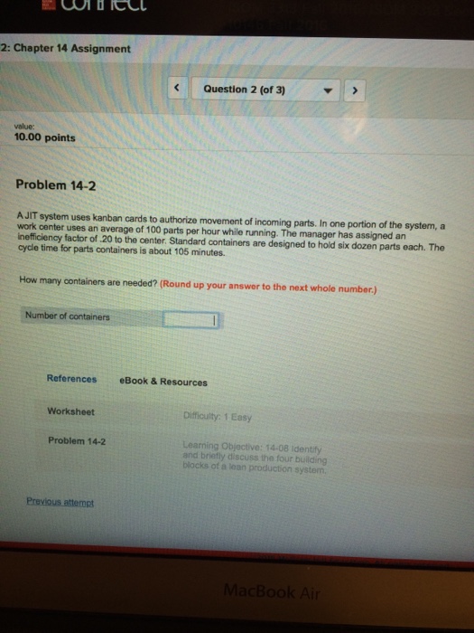 Solved Problem 14-1 A manager wants to determine the number | Chegg.com