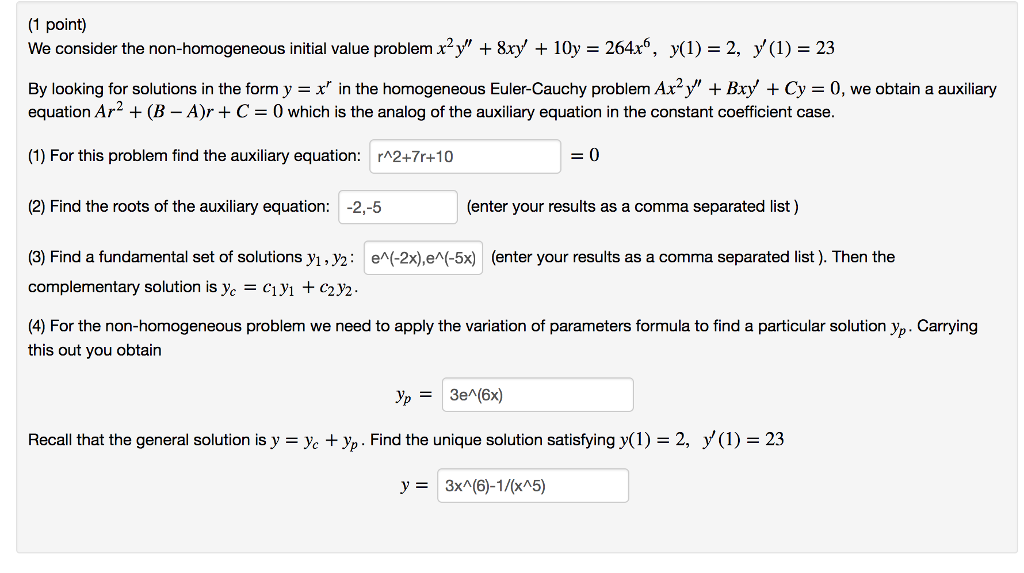 Solved We consider the non-homogeneous initial value problem | Chegg.com