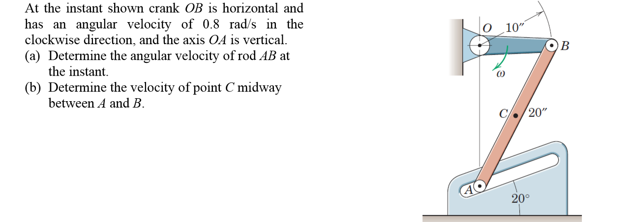 Solved At The Instant Shown Crank OB Is Horizontal And Has Chegg