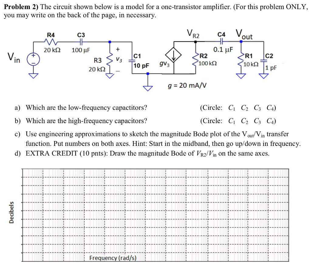 Solved Problem 2) The circuit shown below is a model for a | Chegg.com