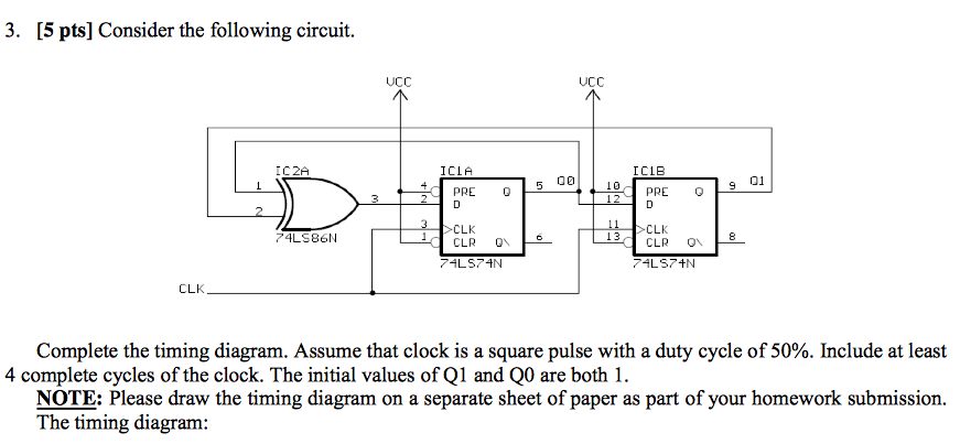 Solved Complete the timing diagram. Assume that clock is a | Chegg.com