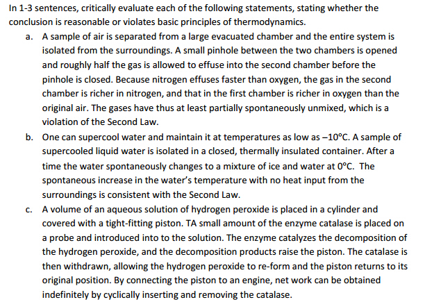 Solved: In 1-3 Sentences, Critically Evaluate Each Of The | Chegg.com